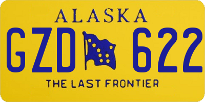 AK license plate GZD622