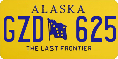 AK license plate GZD625