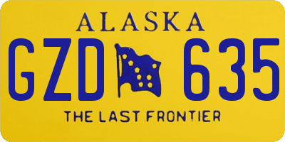 AK license plate GZD635