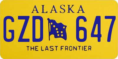 AK license plate GZD647
