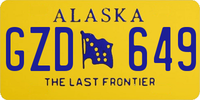 AK license plate GZD649