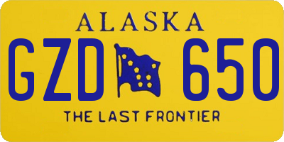 AK license plate GZD650
