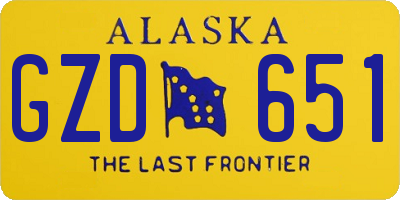 AK license plate GZD651