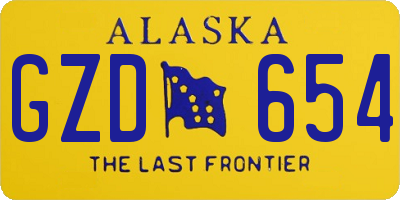 AK license plate GZD654