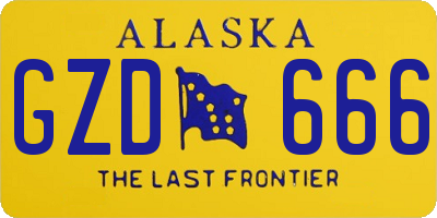 AK license plate GZD666