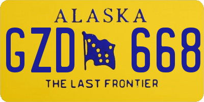 AK license plate GZD668