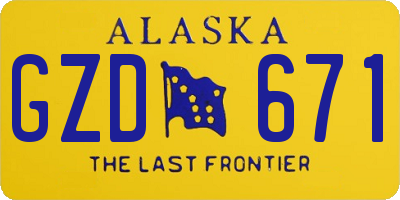 AK license plate GZD671