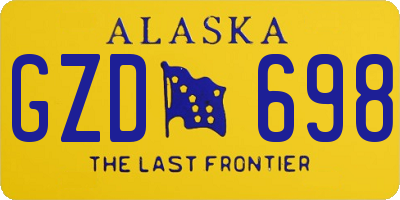 AK license plate GZD698