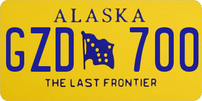 AK license plate GZD700