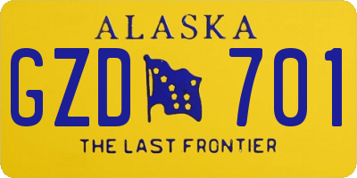 AK license plate GZD701