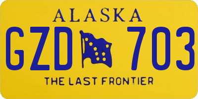 AK license plate GZD703