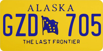 AK license plate GZD705
