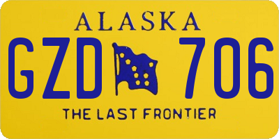 AK license plate GZD706