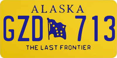 AK license plate GZD713