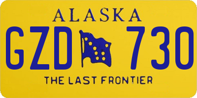 AK license plate GZD730