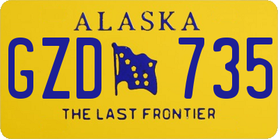 AK license plate GZD735