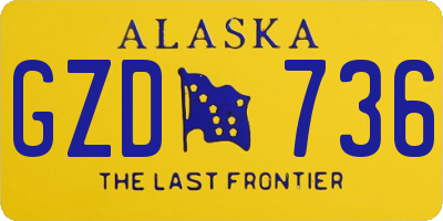 AK license plate GZD736