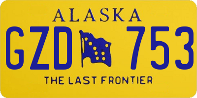 AK license plate GZD753