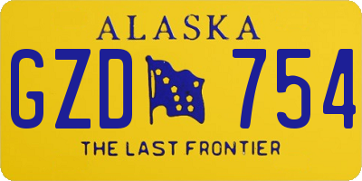 AK license plate GZD754