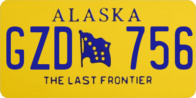 AK license plate GZD756