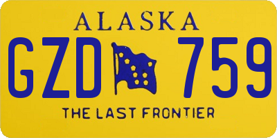 AK license plate GZD759