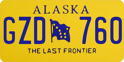 AK license plate GZD760