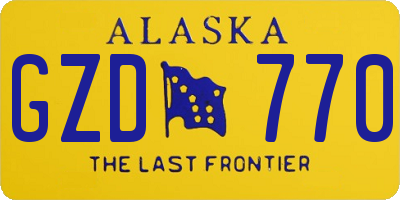 AK license plate GZD770
