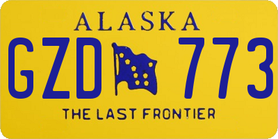 AK license plate GZD773