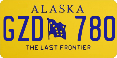 AK license plate GZD780