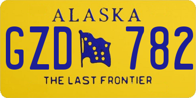 AK license plate GZD782