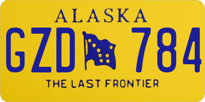 AK license plate GZD784