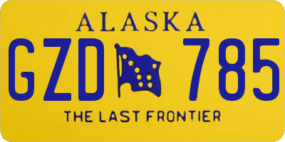 AK license plate GZD785