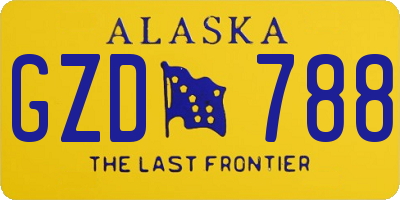 AK license plate GZD788