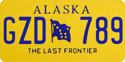 AK license plate GZD789