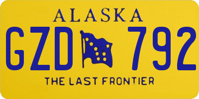 AK license plate GZD792