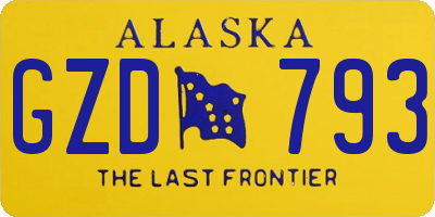 AK license plate GZD793