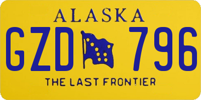 AK license plate GZD796