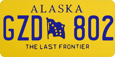 AK license plate GZD802