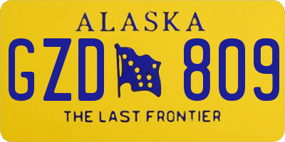 AK license plate GZD809