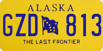 AK license plate GZD813