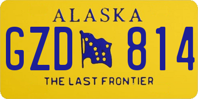 AK license plate GZD814