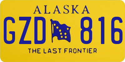 AK license plate GZD816