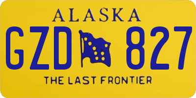 AK license plate GZD827