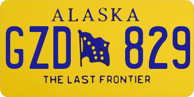 AK license plate GZD829
