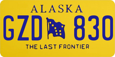 AK license plate GZD830
