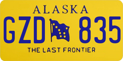 AK license plate GZD835