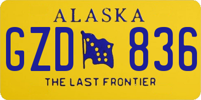 AK license plate GZD836