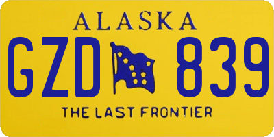 AK license plate GZD839