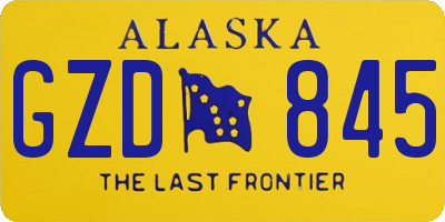 AK license plate GZD845