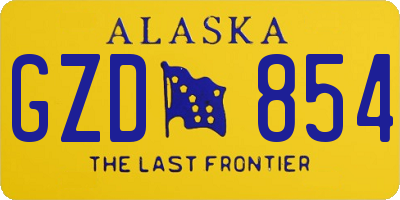 AK license plate GZD854